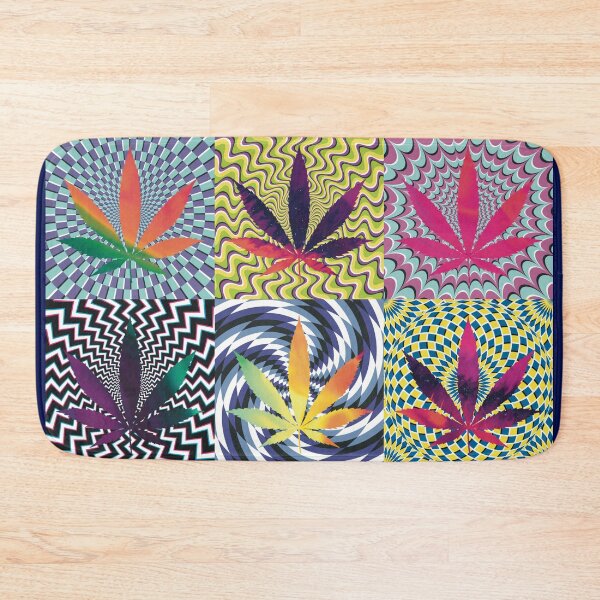 Item preview, Pot Leaf Pop Art with Retro Colorful Psychedelic Spirals with Colored Space Pot Leaf designed and sold by YomeHayin.