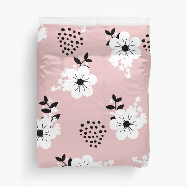Item preview, Minimalistic White Flowers with Colorful Background (coral) designed and sold by Dorina Larsdotter.