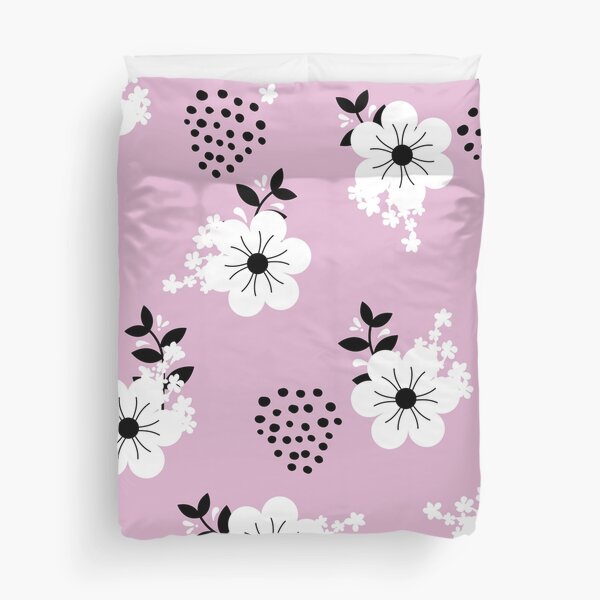 Item preview, Minimalistic White Flowers with Colorful Background (pink) designed and sold by Dorina Larsdotter.