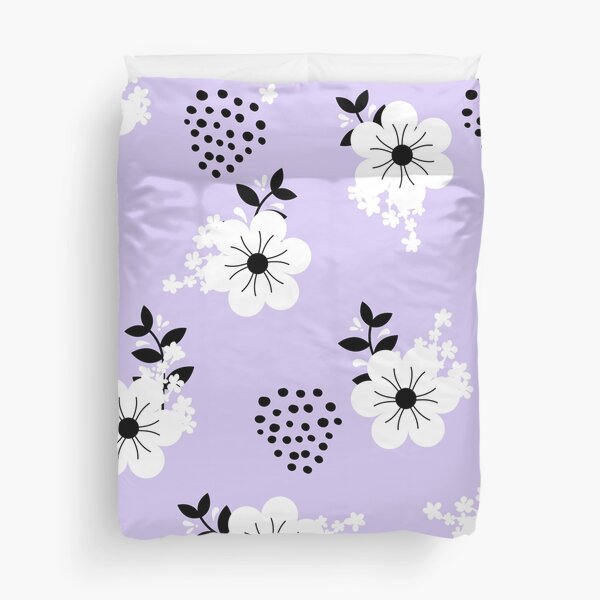 Item preview, Minimalistic White Flowers with Colorful Background (purple) designed and sold by Dorina Larsdotter.