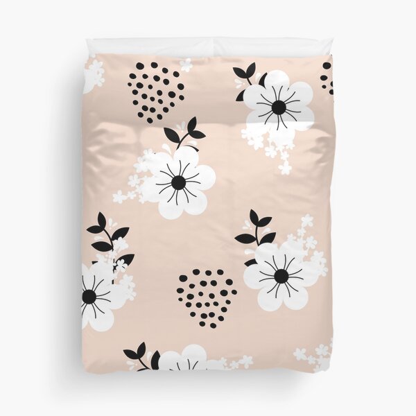 Item preview, Minimalistic White Flowers with Colorful Background (beige) designed and sold by Dorina Larsdotter.