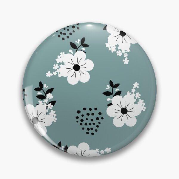 Item preview, Minimalistic White Flowers with Colorful Background (dark green) designed and sold by Dorina Larsdotter.