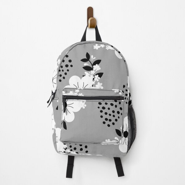 Item preview, Minimalistic White Flowers with Colorful Background (grey) designed and sold by Dorina Larsdotter.