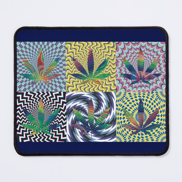 Item preview, Pot Leaf Pop Art with Retro Colorful Psychedelic Spirals with Colored Swirls Pot Leaf designed and sold by YomeHayin.