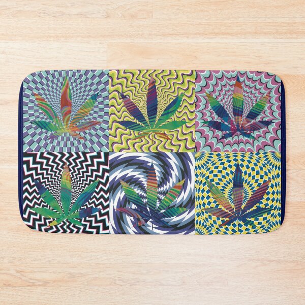 Item preview, Pot Leaf Pop Art with Retro Colorful Psychedelic Spirals with Colored Swirls Pot Leaf designed and sold by YomeHayin.