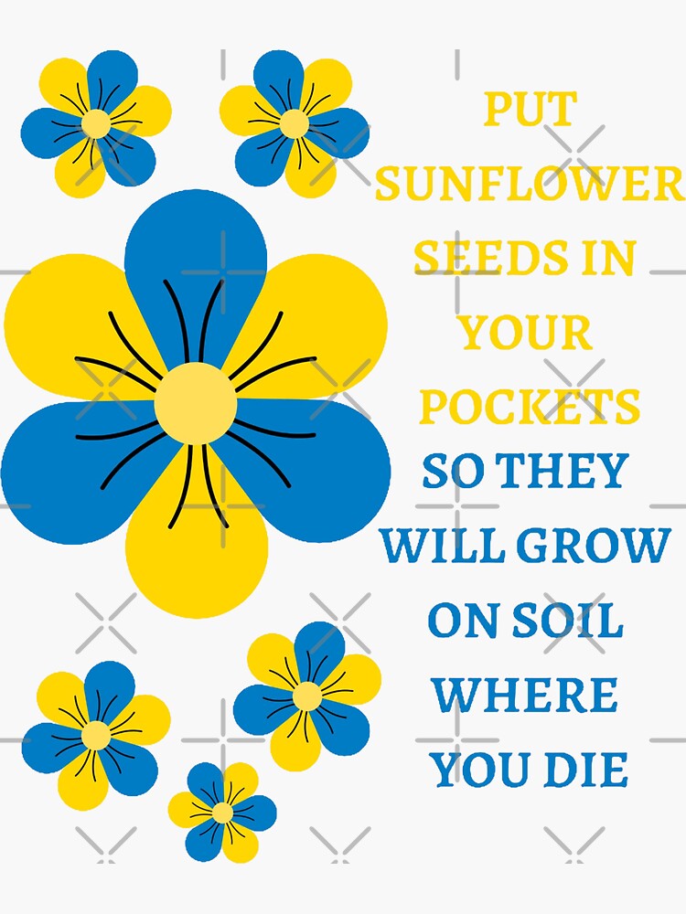 "TREND PUT SUNFLOWER SEEDS IN YOUR POCKETS " Sticker by SkyCoffee