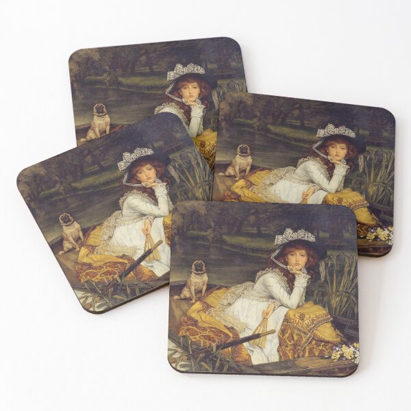 Item preview, Young Lady in a Boat by Tissot - Vintage Art designed and sold by RickE.