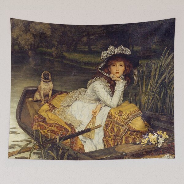 Item preview, Young Lady in a Boat by Tissot - Vintage Art designed and sold by RickE.