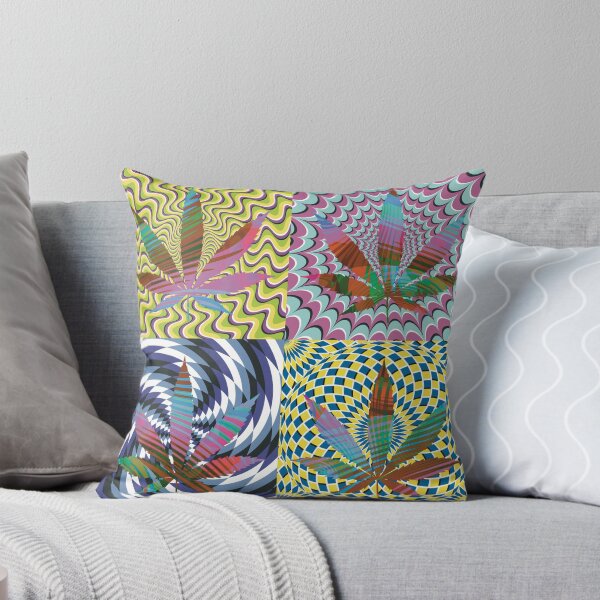 Item preview, Pot Leaf Pop Art with Retro Colorful Psychedelic Spirals with Colored Swirls Pot Leaf designed and sold by YomeHayin.
