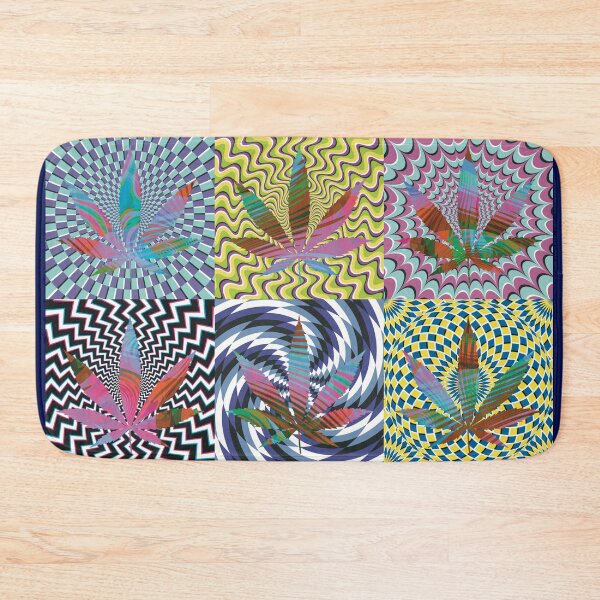 Item preview, Pot Leaf Pop Art with Retro Colorful Psychedelic Spirals with Colored Swirls Pot Leaf designed and sold by YomeHayin.
