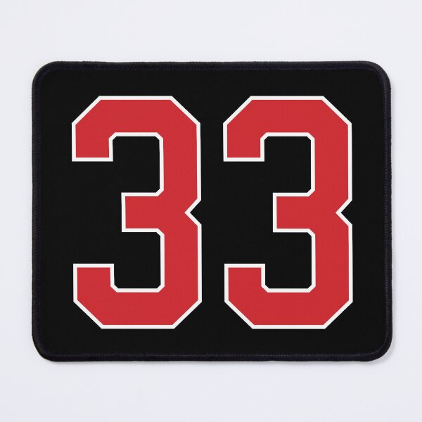 Item preview, Sports Number 33, red black color lucky sport thirty three designed and sold by ArtIsParty.