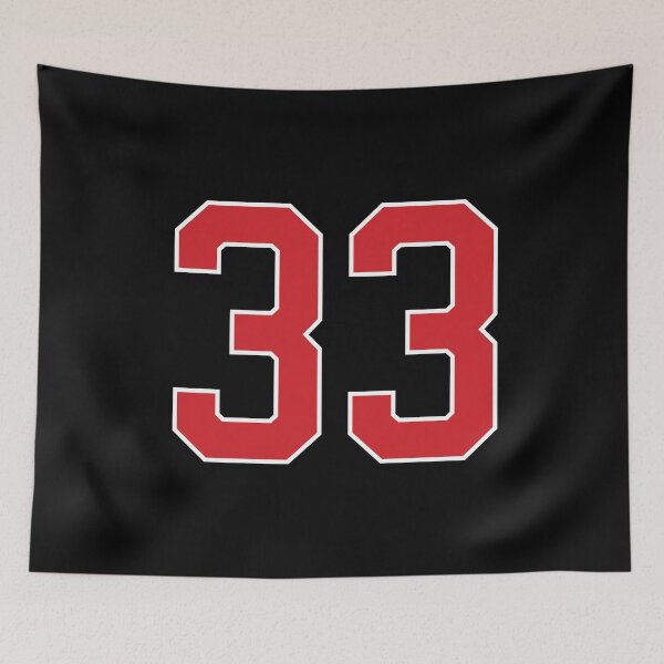 Item preview, Sports Number 33, red black color lucky sport thirty three designed and sold by ArtIsParty.