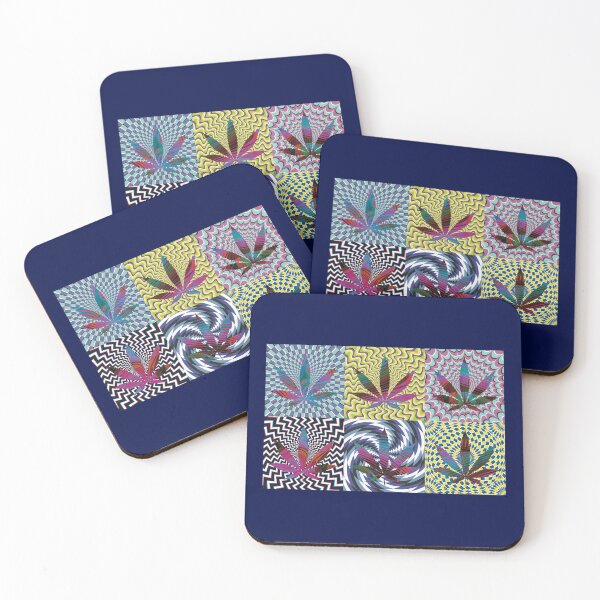 Item preview, Pot Leaf Pop Art with Retro Colorful Psychedelic Spirals with Colored Swirls Pot Leaf designed and sold by YomeHayin.
