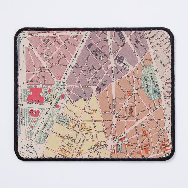 Item preview, Vintage Paris Map, 1900 by Fernand Bournon - 8th Arrondissement designed and sold by NorthStreetArt.