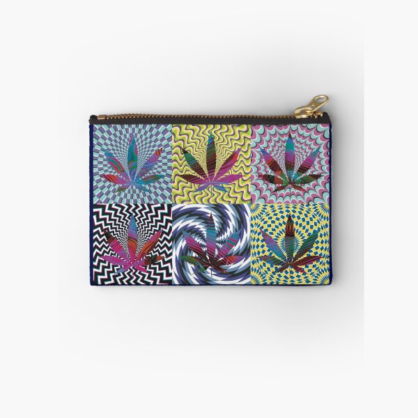 Item preview, Pot Leaf Pop Art with Retro Colorful Psychedelic Spirals with Colored Swirls Pot Leaf designed and sold by YomeHayin.