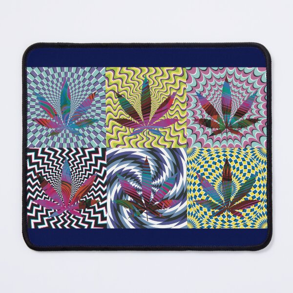 Item preview, Pot Leaf Pop Art with Retro Colorful Psychedelic Spirals with Colored Swirls Pot Leaf designed and sold by YomeHayin.