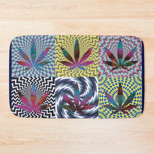 Item preview, Pot Leaf Pop Art with Retro Colorful Psychedelic Spirals with Colored Swirls Pot Leaf designed and sold by YomeHayin.