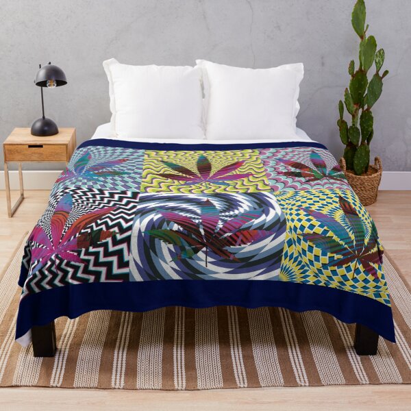 Item preview, Pot Leaf Pop Art with Retro Colorful Psychedelic Spirals with Colored Swirls Pot Leaf designed and sold by YomeHayin.