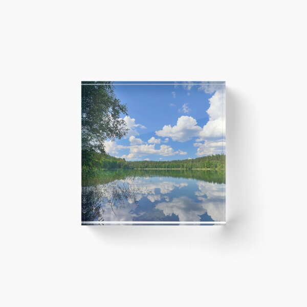 Item preview, Mirror reflection of clouds in lake water designed and sold by studio838.