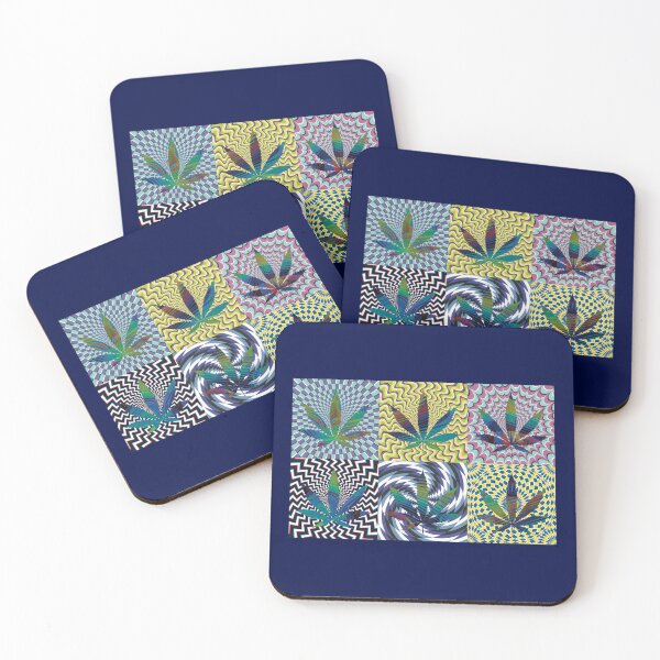 Item preview, Pot Leaf Pop Art with Retro Colorful Psychedelic Spirals with Colored Swirls Pot Leaf designed and sold by YomeHayin.