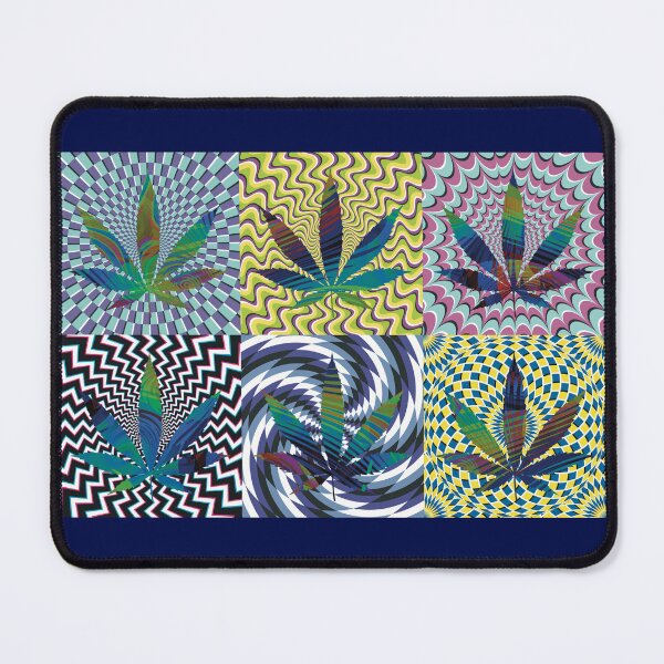 Item preview, Pot Leaf Pop Art with Retro Colorful Psychedelic Spirals with Colored Swirls Pot Leaf designed and sold by YomeHayin.