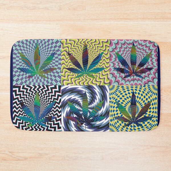 Item preview, Pot Leaf Pop Art with Retro Colorful Psychedelic Spirals with Colored Swirls Pot Leaf designed and sold by YomeHayin.