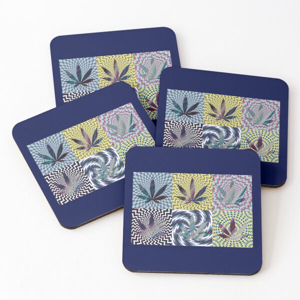 Item preview, Pot Leaf Pop Art with Retro Colorful Psychedelic Spirals with Colored Swirls Pot Leaves designed and sold by YomeHayin.