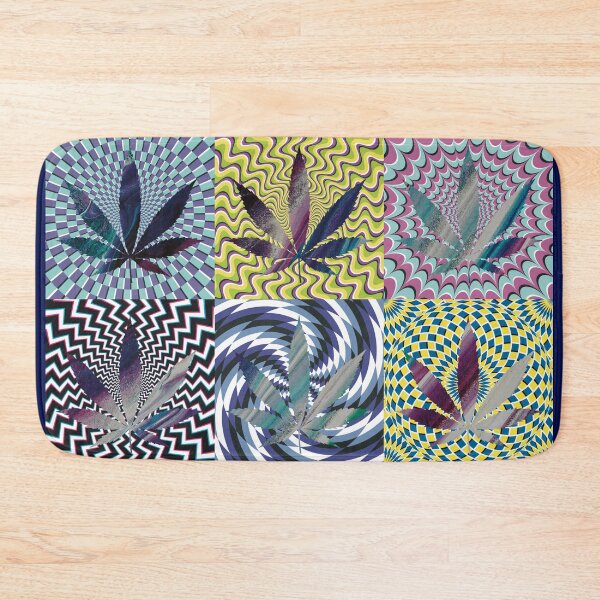 Item preview, Pot Leaf Pop Art with Retro Colorful Psychedelic Spirals with Colored Swirls Pot Leaves designed and sold by YomeHayin.