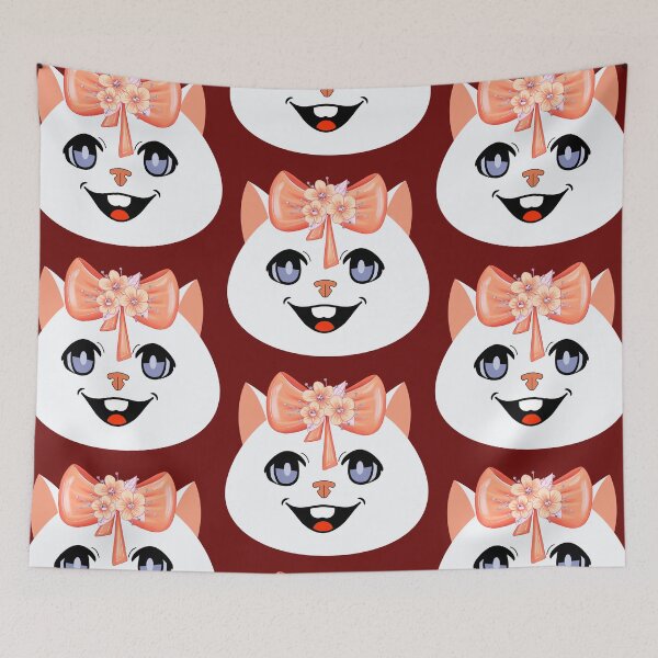 Item preview, Cat face with bow with flowers. Smiling cat. sweet cat designed and sold by EMIPRINCESS.