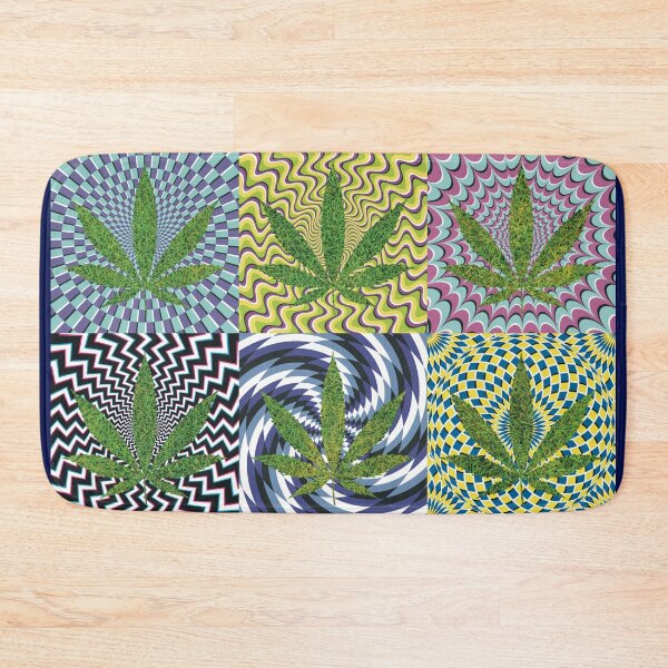 Item preview, Pot Leaf Pop Art with Retro Colorful Psychedelic Spirals with Grass Pot Leaves designed and sold by YomeHayin.