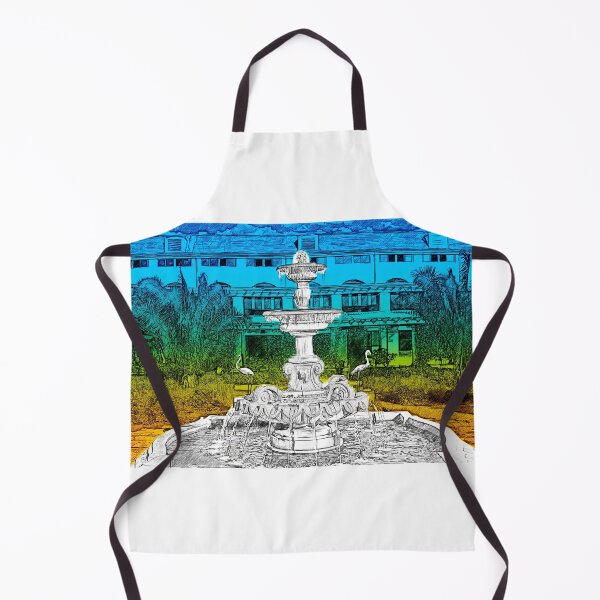 Item preview, The Golden Flamingo Fountain in front of the Hialeah Park Casino - monochrome with isolated colors designed and sold by NickoPrints.