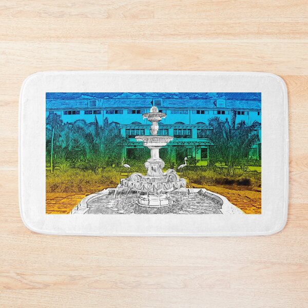 Item preview, The Golden Flamingo Fountain in front of the Hialeah Park Casino - monochrome with isolated colors designed and sold by NickoPrints.