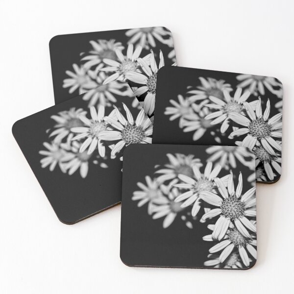Item preview, FLOWERS - BLACK AND WHITE WITH BLACK BACKGROUND designed and sold by GorArt1.