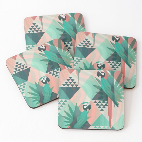 Item preview, pastel colors exotic parrot pattern designed and sold by Beeroclock.