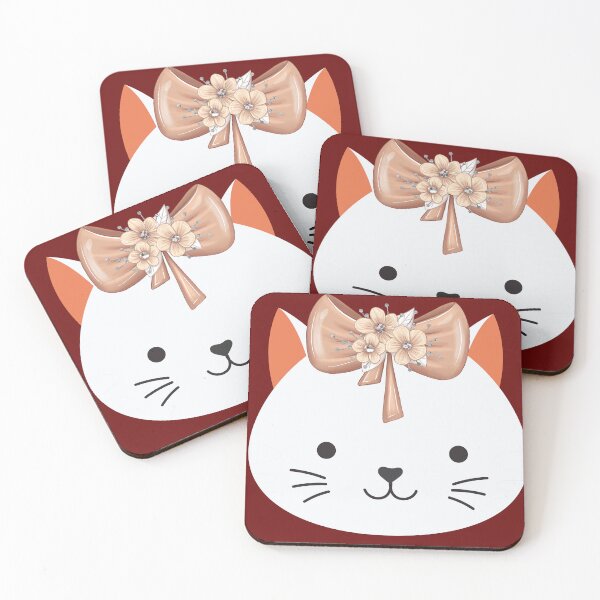 Item preview, Cat face with bow with flowers. Smiling cat. sweet cat designed and sold by EMIPRINCESS.