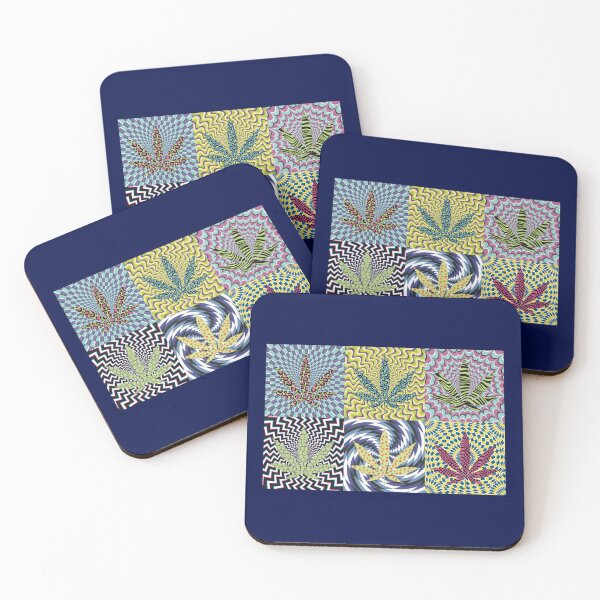 Item preview, Pot Leaf Pop Art with Retro Colorful Psychedelic Spirals with Animal Print Pattern Pot Leaves designed and sold by YomeHayin.