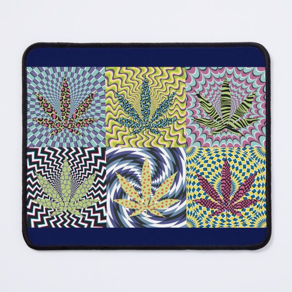 Item preview, Pot Leaf Pop Art with Retro Colorful Psychedelic Spirals with Animal Print Pattern Pot Leaves designed and sold by YomeHayin.