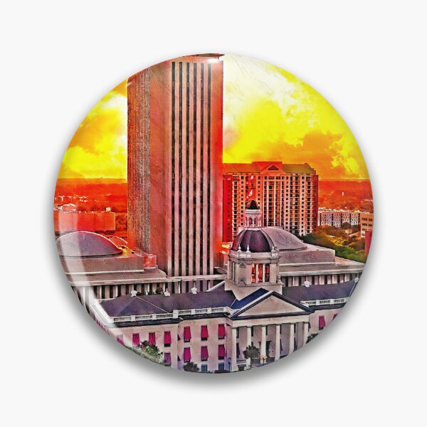 Item preview, Aerial of the Florida State Capitol in Tallahassee, at sunset - digital painting designed and sold by NickoPrints.