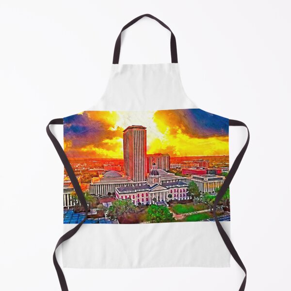 Item preview, Aerial of the Florida State Capitol in Tallahassee, at sunset - digital painting designed and sold by NickoPrints.
