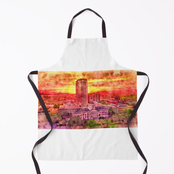 Item preview, The Florida State Capitol complex in Tallahassee, at sunset - pen and watercolor designed and sold by NickoPrints.