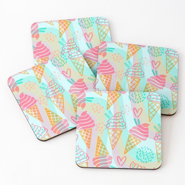 Item preview, pastel pink and blue swirl ice cream pattern designed and sold by Beeroclock.
