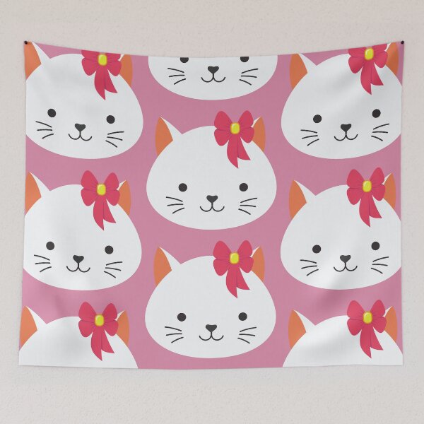 Item preview, Cute cat face with pink bow. sweet cat lovely kitty. designed and sold by EMIPRINCESS.