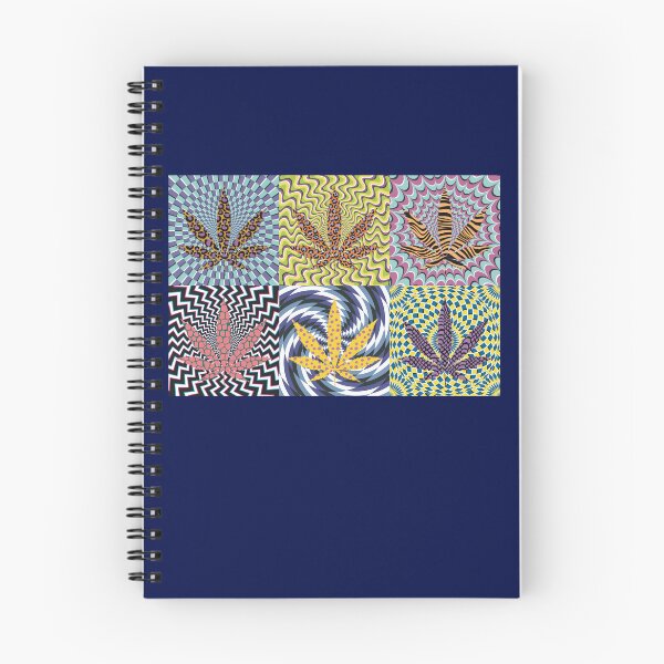 Item preview, Pot Leaf Pop Art with Retro Colorful Psychedelic Spirals with Animal Print Pattern Pot Leaves designed and sold by YomeHayin.