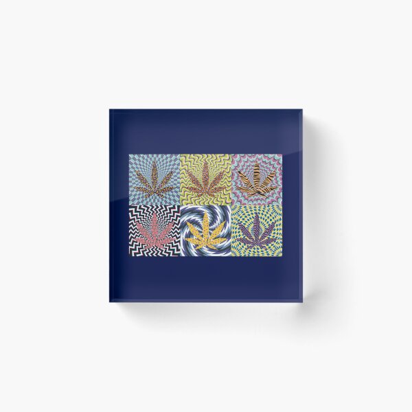 Item preview, Pot Leaf Pop Art with Retro Colorful Psychedelic Spirals with Animal Print Pattern Pot Leaves designed and sold by YomeHayin.