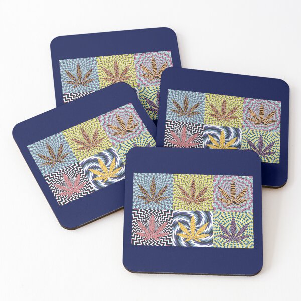 Item preview, Pot Leaf Pop Art with Retro Colorful Psychedelic Spirals with Animal Print Pattern Pot Leaves designed and sold by YomeHayin.