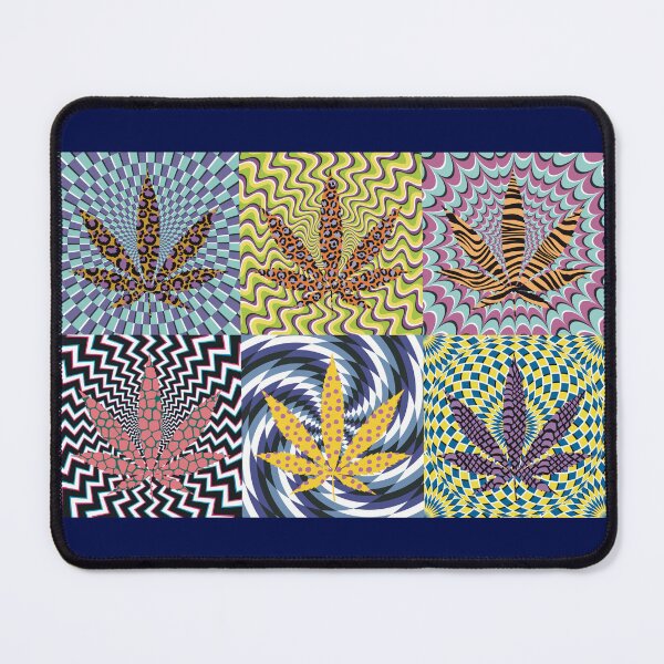 Item preview, Pot Leaf Pop Art with Retro Colorful Psychedelic Spirals with Animal Print Pattern Pot Leaves designed and sold by YomeHayin.