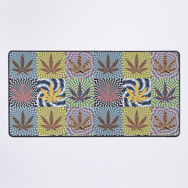 Item preview, Pot Leaf Pop Art with Retro Colorful Psychedelic Spirals with Animal Print Pattern Pot Leaves designed and sold by YomeHayin.