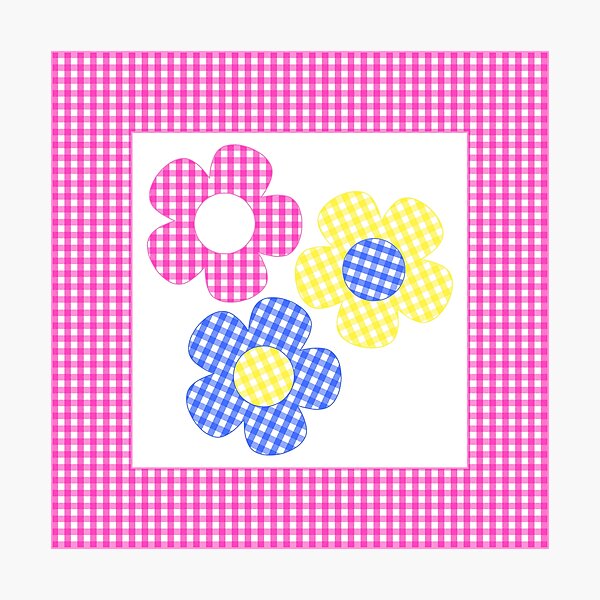 Artikelvorschau, Tartan-Blumen im rosa Rahmen entworfen und verkauft von Shapes-Mania.