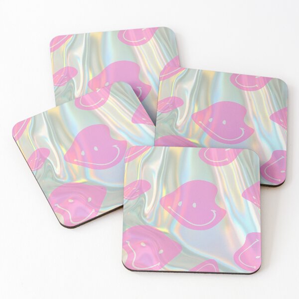 Item preview, hologram liquid and melting pink emoji pattern designed and sold by Beeroclock.