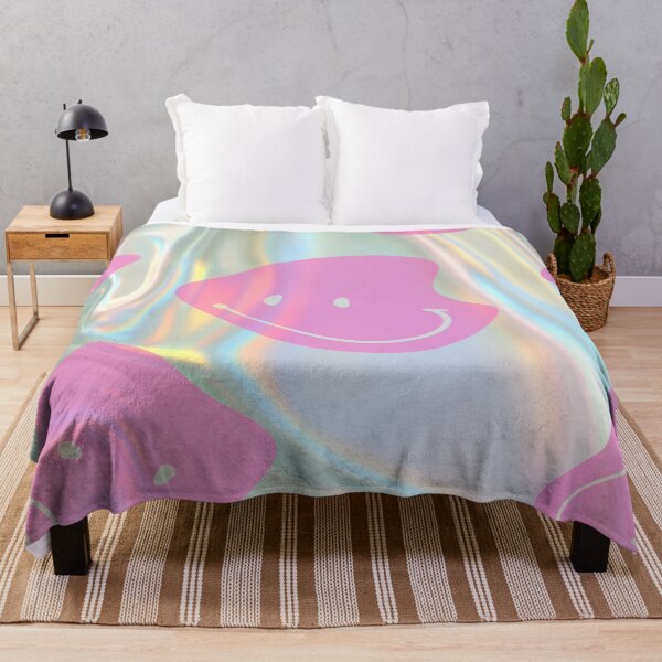 Item preview, hologram liquid and melting pink emoji pattern designed and sold by Beeroclock.